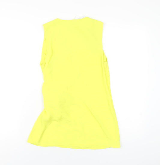 Womens UK Size 8 Warehouse Yellow Wrap Blouse