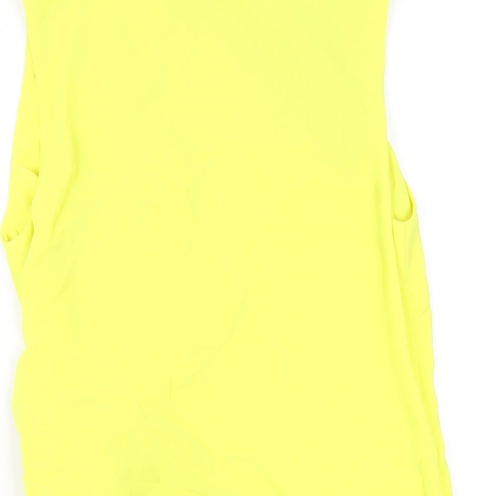 Womens UK Size 8 Warehouse Yellow Wrap Blouse