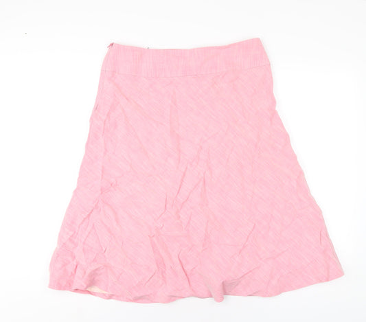 Great Plains Womens Pink Linen A-Line Skirt Size 12 Zip
