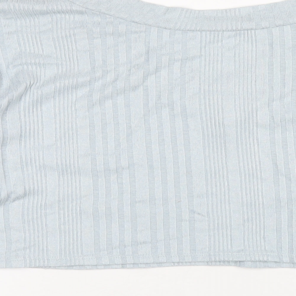 Womens UK Size XS Gilly Hicks Blue Cropped T-Shirt