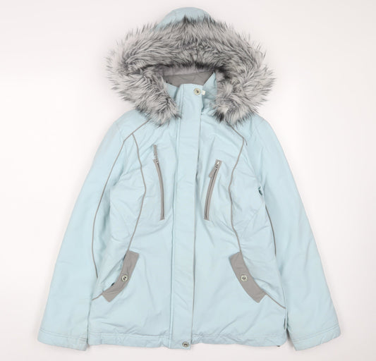Womens UK Size S Per Una Blue Parka Coat
