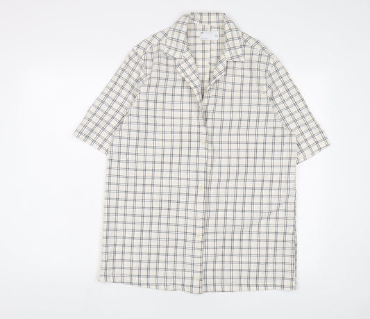ASOS' Womens Multicoloured Plaid Cotton Basic Button-Up Size 8 Collared - Oversized