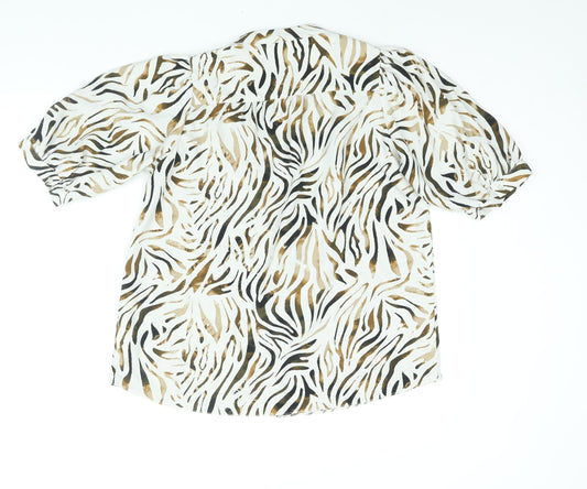 Womens UK Size 14 New Look White Basic Button-Up