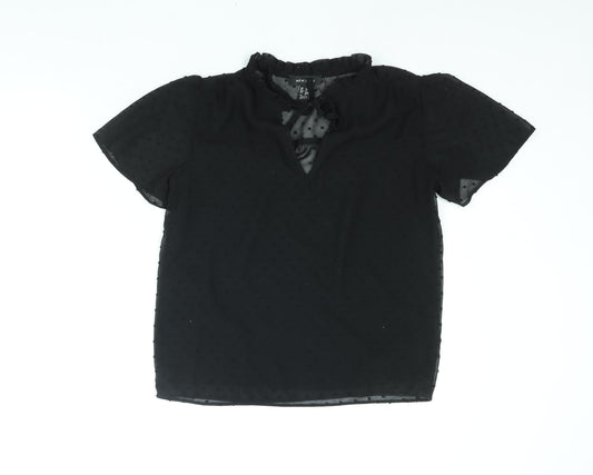 Womens UK Size 6 New Look Black Basic Blouse
