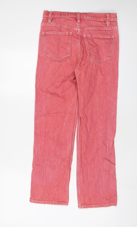 Uniqlo Womens Pink Cotton Straight Jeans Size 26 in L26 in Regular Zip