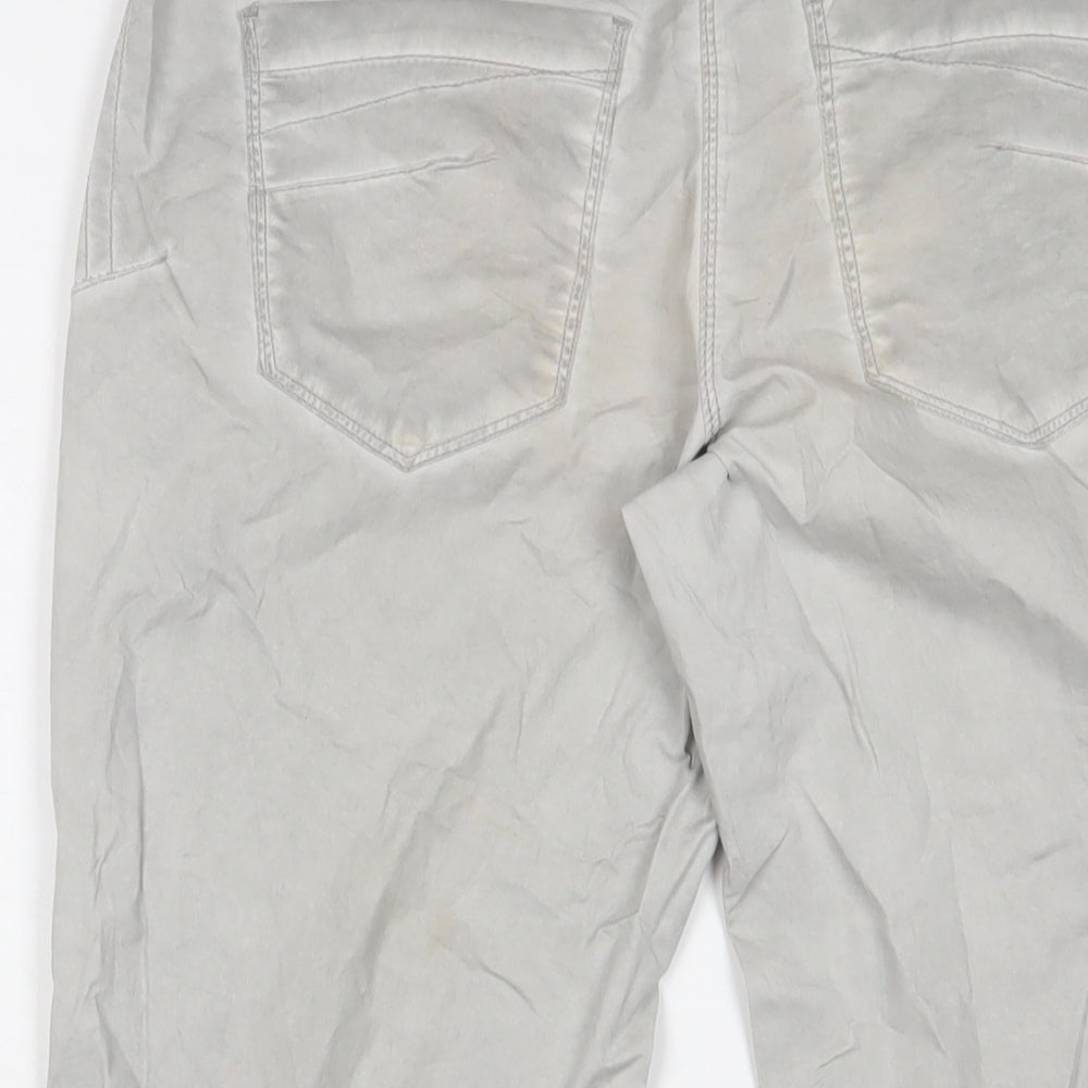 Womens UK Size 25 in Cecil Regular Fit Capri Grey Trousers