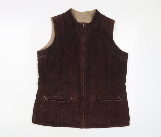 Womens UK Size 12 DASH Brown Gilet