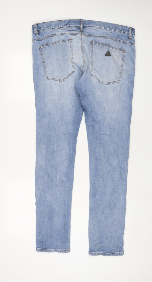 A.BRAND Mens Blue Cotton Skinny Jeans Size 36 in L32 in Regular Zip