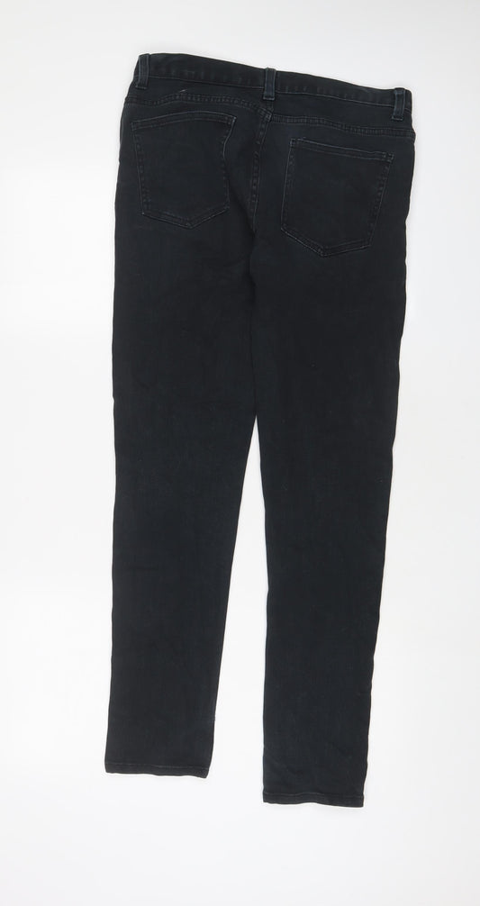Mens UK Size 30 in Denim & Co. Regular Fit Skinny Black Jeans