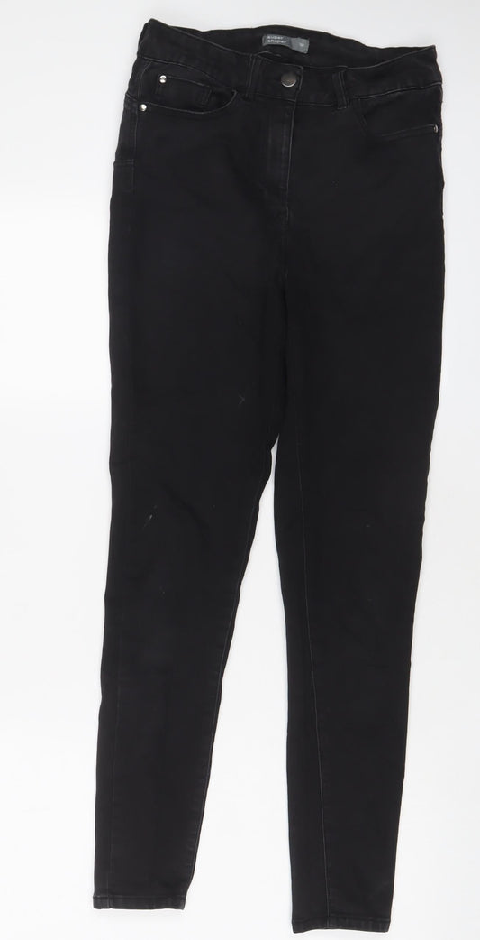 Womens UK Size 10 Nutmeg Regular Fit Skinny Black Jeans