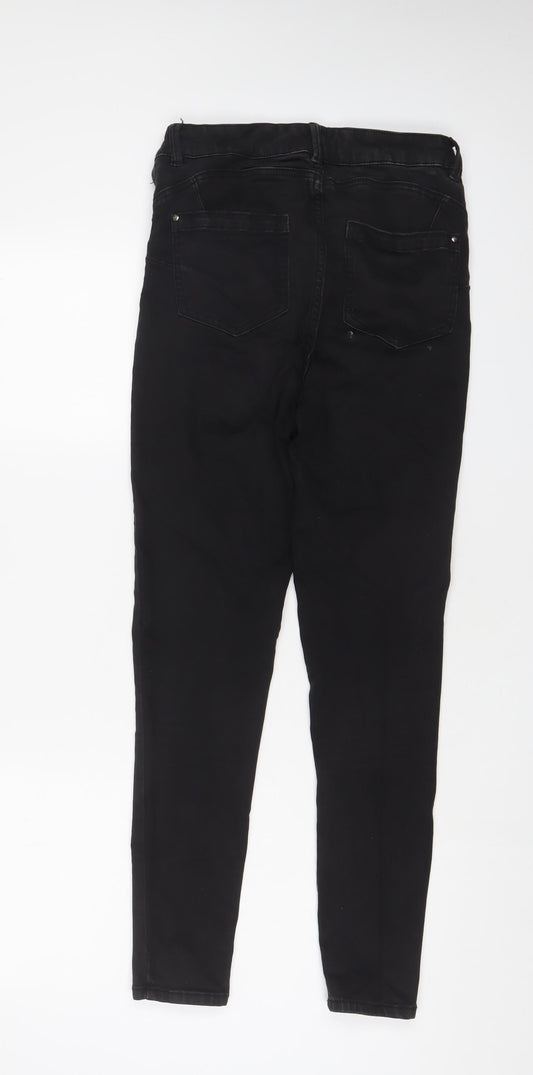 Nutmeg Womens Black Cotton Skinny Jeans Size 10 L29 in Regular Zip