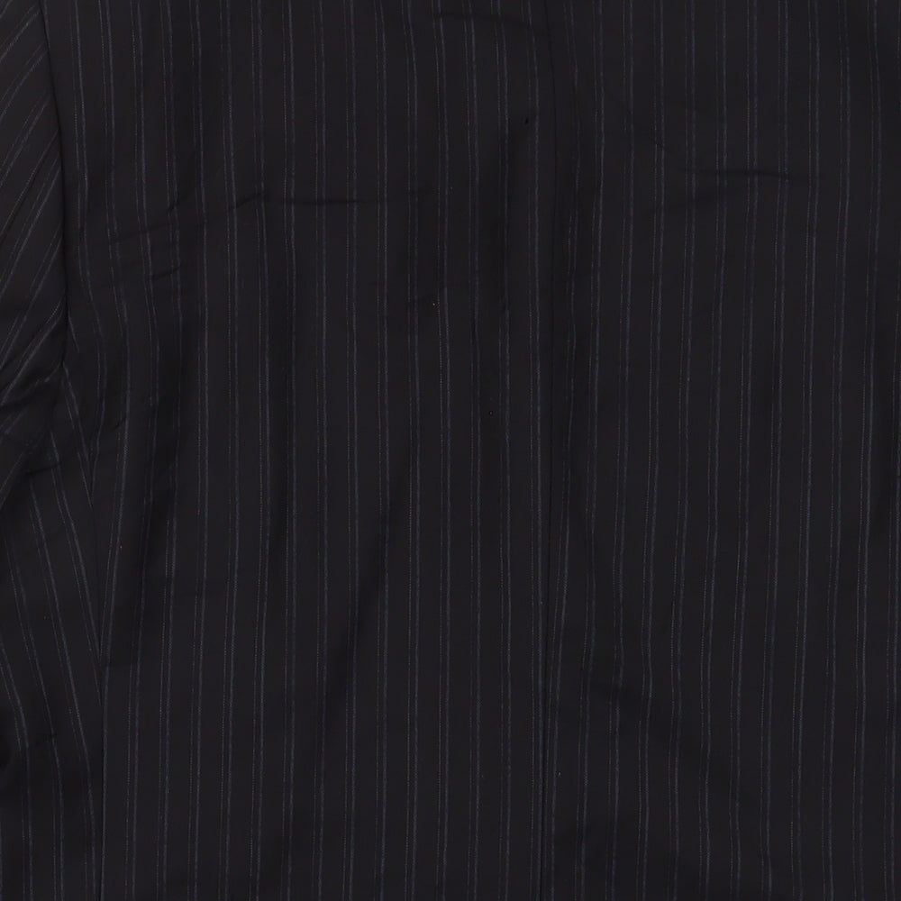 Autograph Mens Black Striped Wool Jacket Suit Jacket Size 40 Regular