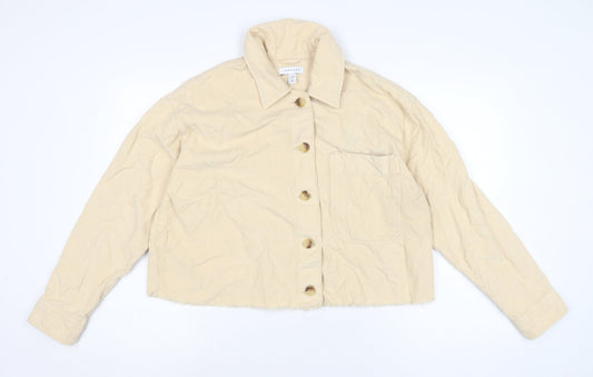 Topshop Womens Ivory Jacket Size M Button