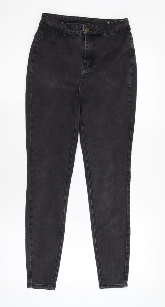 Tu Womens Grey Cotton Blend Skinny Jeans Size 26 in L25 in Regular Zip