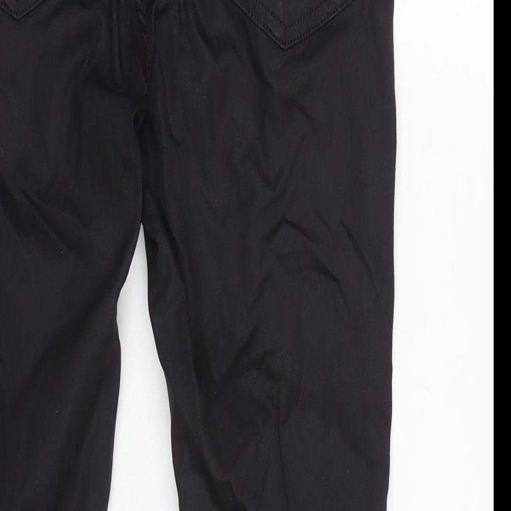 Topshop Womens Black Cotton Blend Tapered Jeans Size 30 L28 in Regular Zip