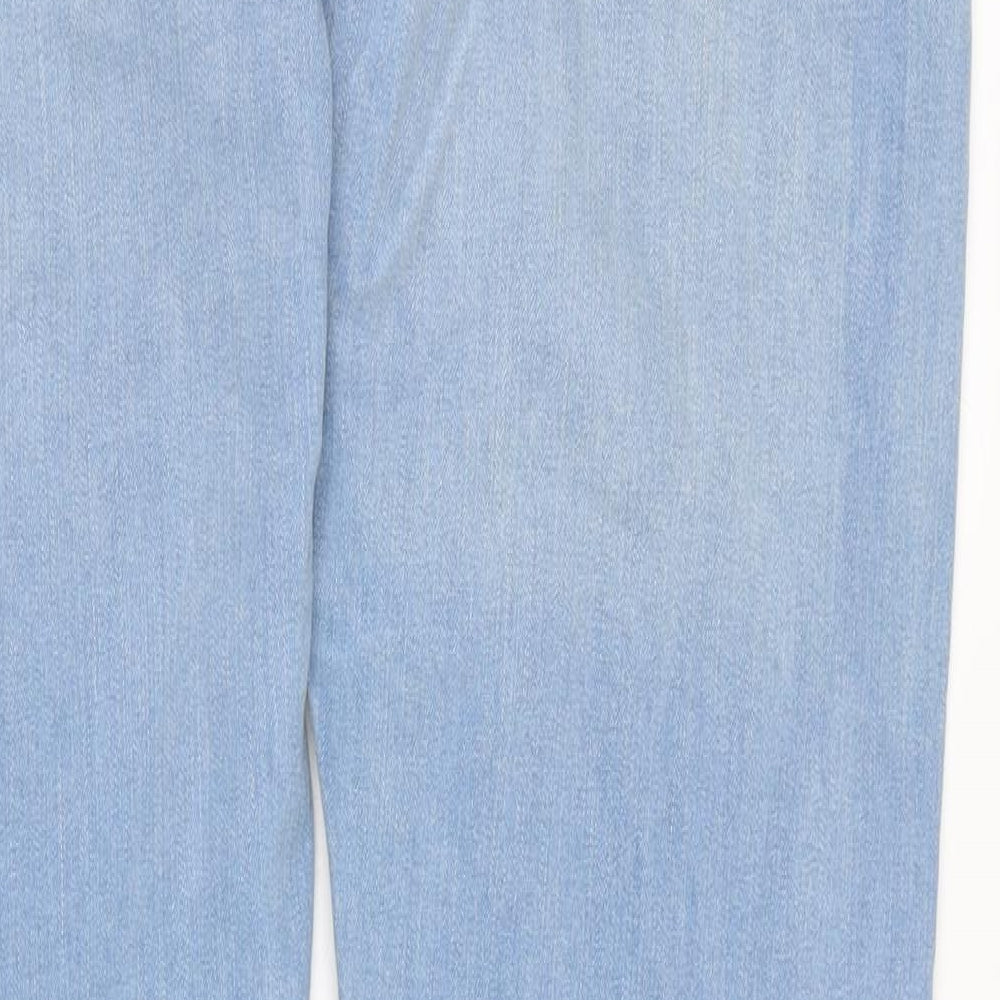 Marks and Spencer Mens Blue Cotton Blend Skinny Jeans Size 36 in L33 in Regular Zip