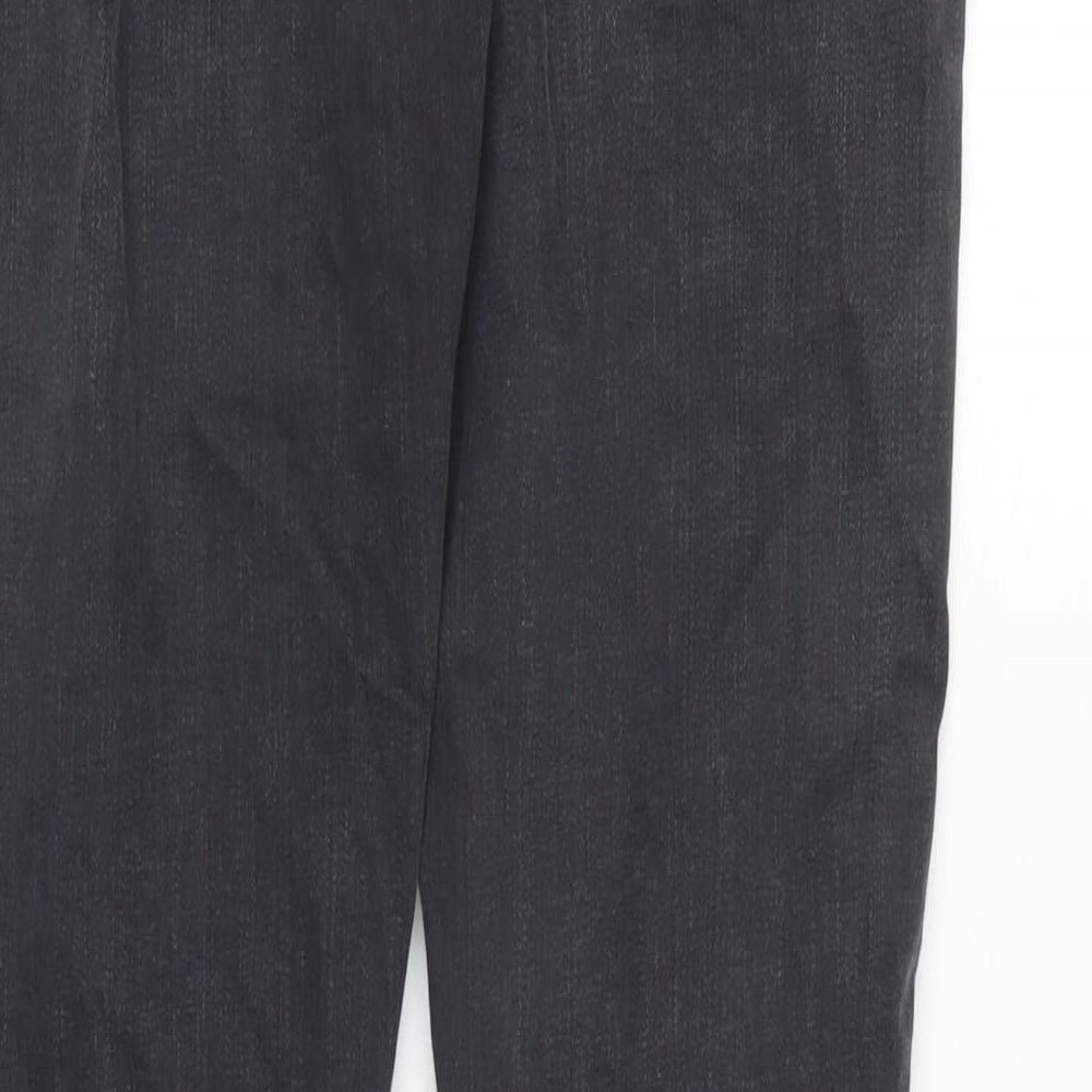 7 For All Mankind Womens Grey Cotton Blend Straight Jeans Size 30 in L30 in Regular Zip