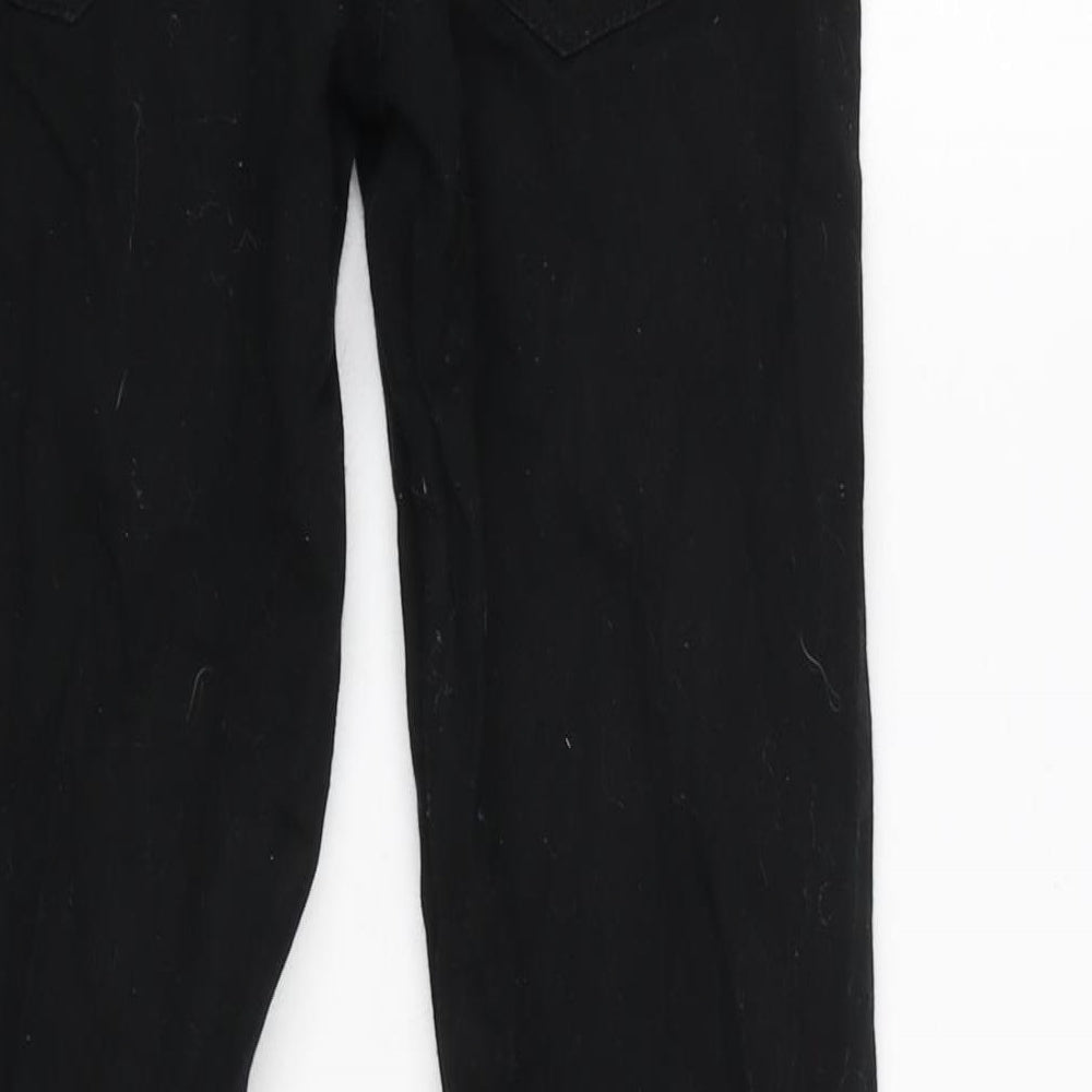 Denim & Co. Mens Black Cotton Blend Straight Jeans Size 30 in L25 in Regular Zip