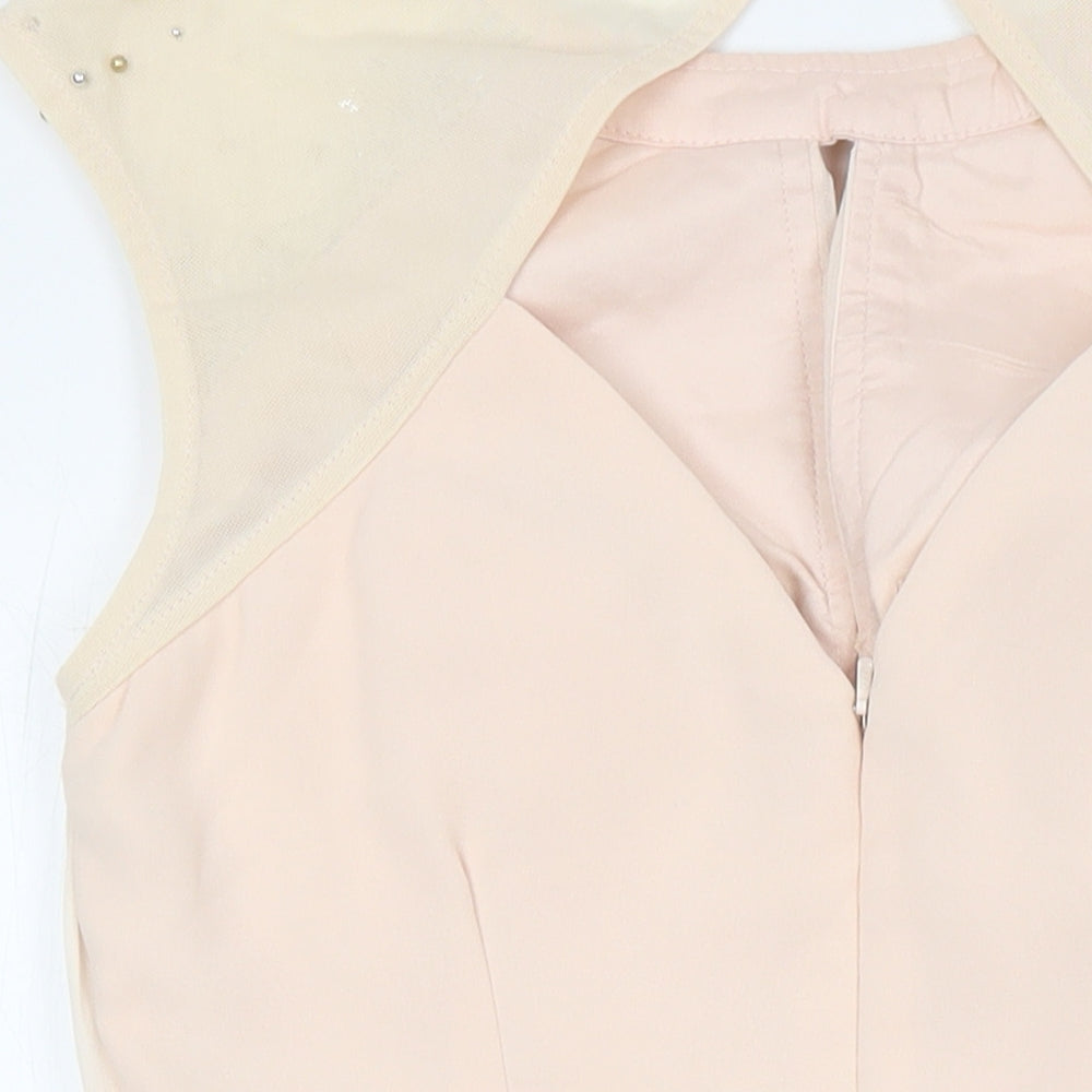 Little mistress Womens Pink Polyester A-Line Size 10 Boat Neck