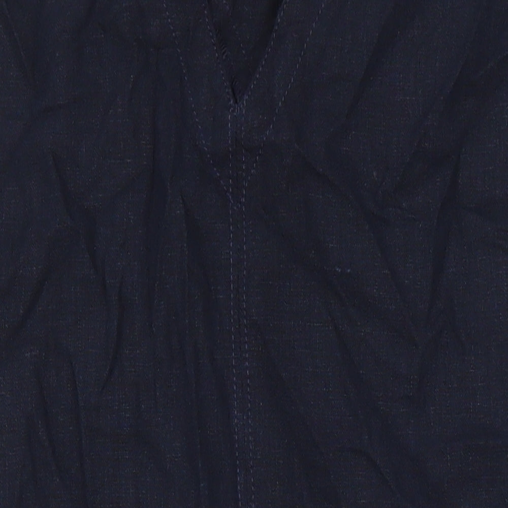 NEXT Womens Blue Viscose Pinafore/Dungaree Dress Size 6 V-Neck