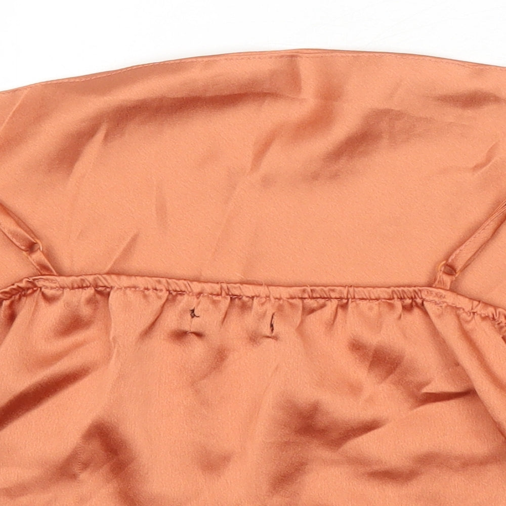 Nasty Gal Womens Brown Polyester Camisole Blouse Size 12 Square Neck