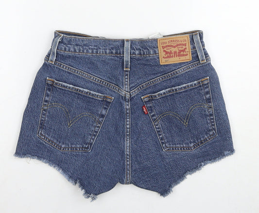 Levi's Womens Blue Cotton Cut-Off Shorts Size 25 in L3 in Regular Zip
