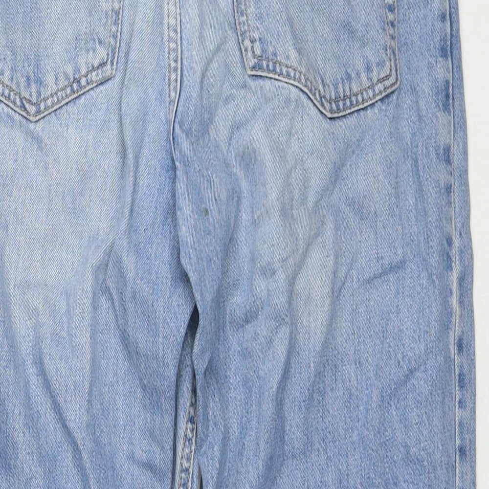 Topshop Womens Blue Cotton Cropped Jeans Size 28 in L30 in Regular Zip