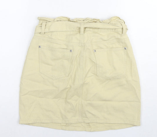 I SAW IT FIRST Womens Beige Cotton A-Line Skirt Size 8 Zip