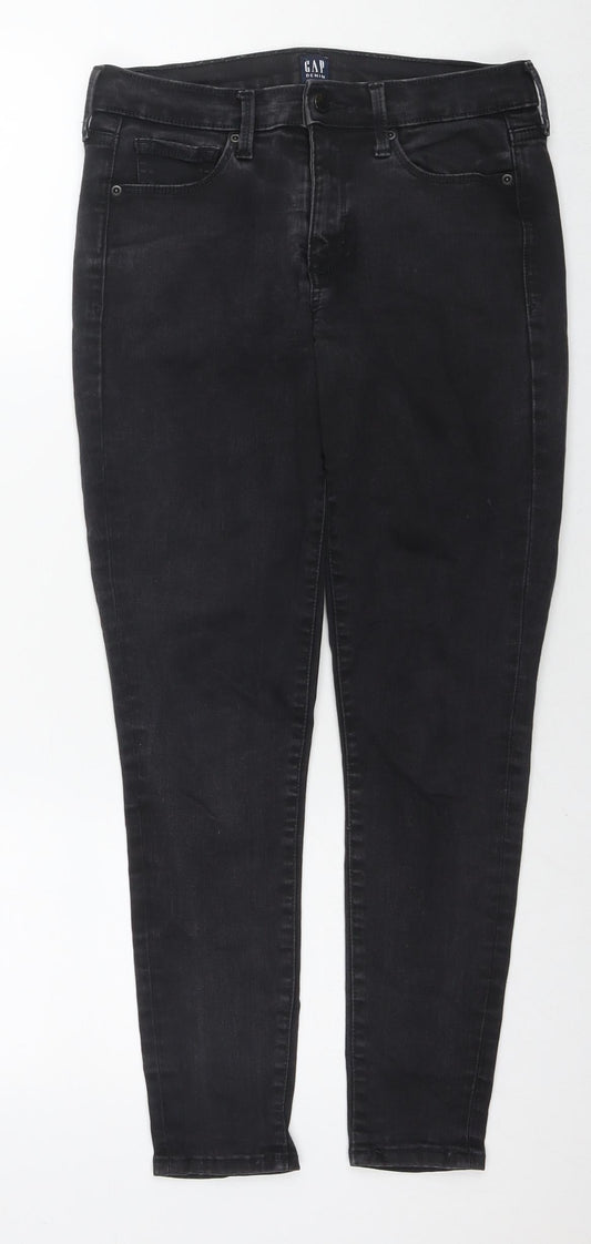 Womens UK Size 6 Gap Regular Fit Skinny Black Jeans