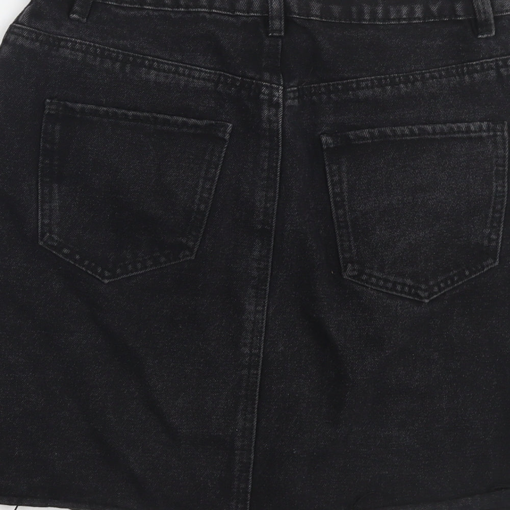 Peacocks Womens Black Cotton A-Line Skirt Size 10 Zip