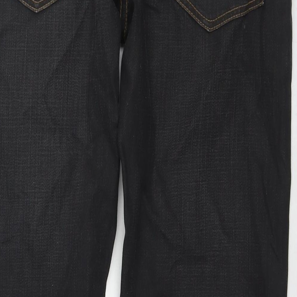 Mens UK Size 32 in Burton Regular Fit Straight Black Jeans