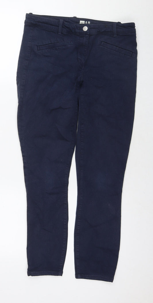 Womens UK Size 8 Gap Regular Fit Cropped Blue Jeans