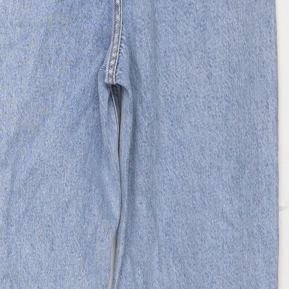 Denim & Co. Womens Blue Cotton Mom Jeans Size 8 L28 in Regular Zip