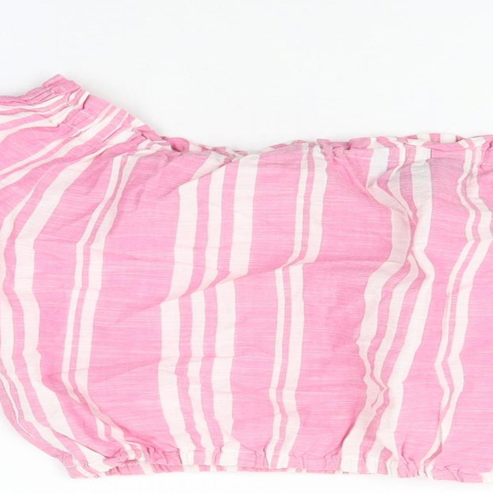 Womens UK Size 12 New Look Pink Cropped T-Shirt