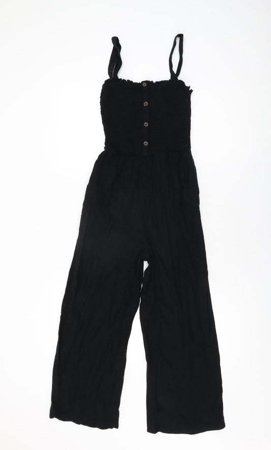 Womens UK Size XS Hollister One-Piece Black Jumpsuit