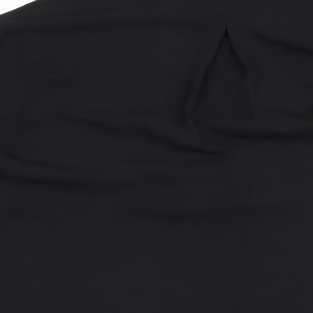 Womens UK Size M H&M Black Basic Button-Up