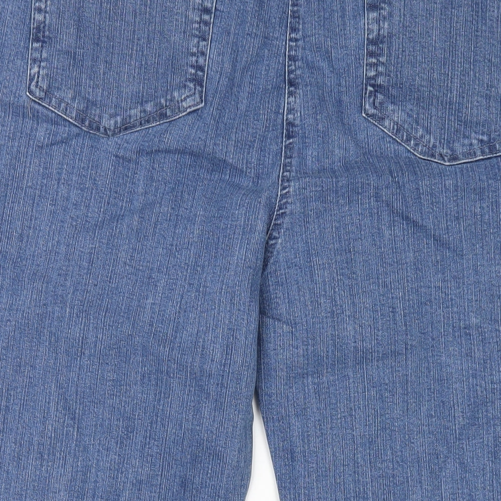 Damart Womens Blue Cotton Straight Jeans Size 36 in L26 in Regular Zip