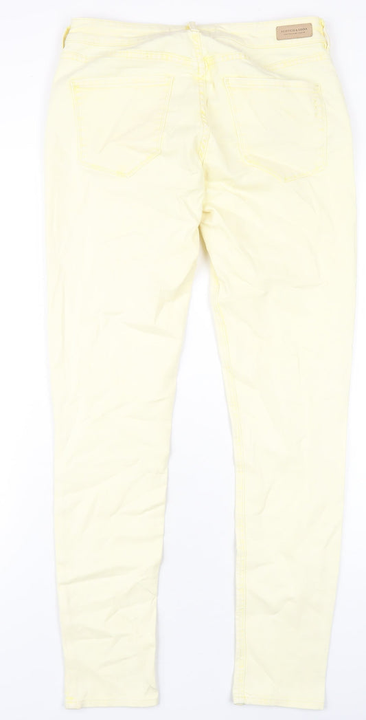 Scotch & Soda Womens Yellow Cotton Skinny Jeans Size 30 in L32 in Regular Zip
