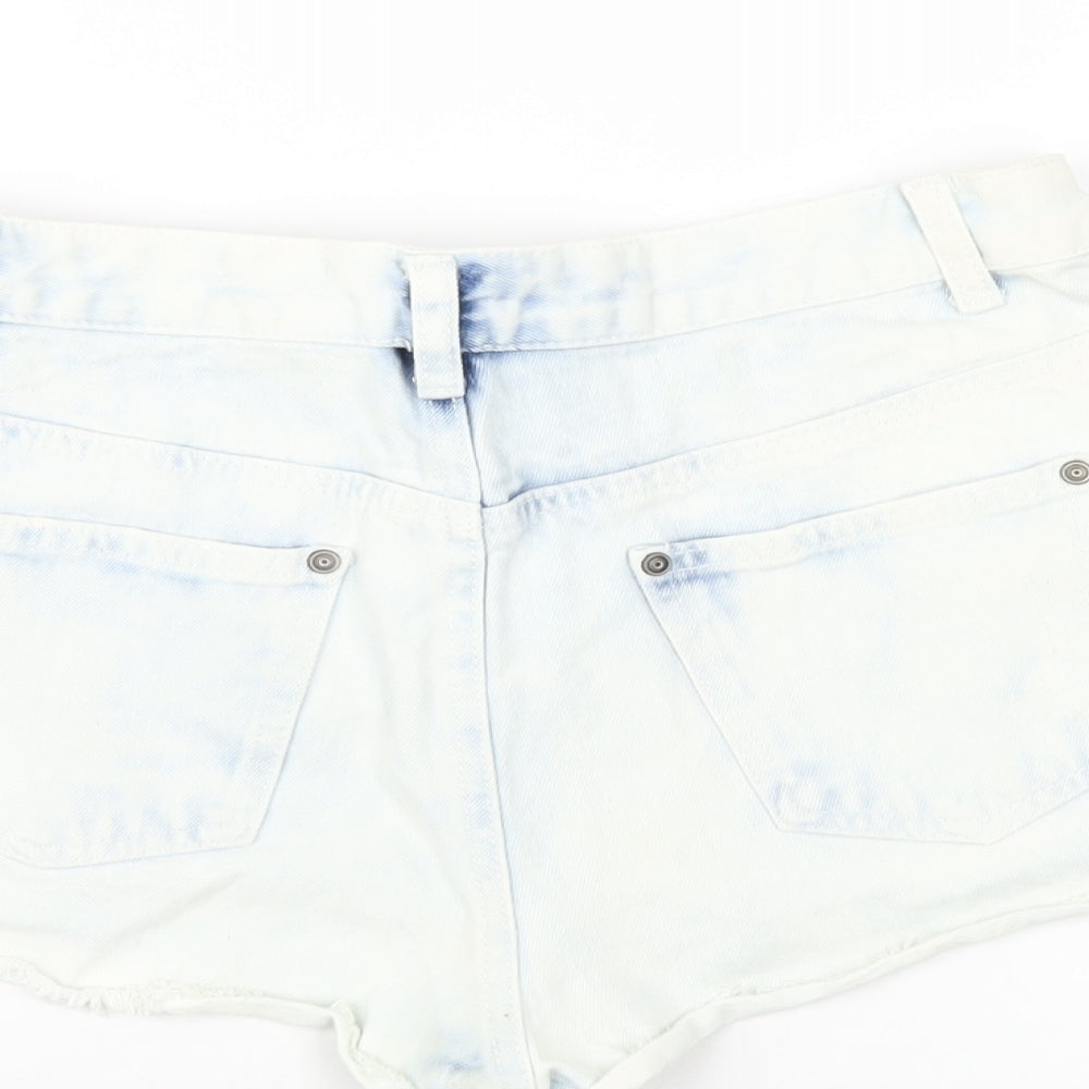 Denim & Co. Womens Blue Cotton Hot Pants Shorts Size 26 in Regular Zip