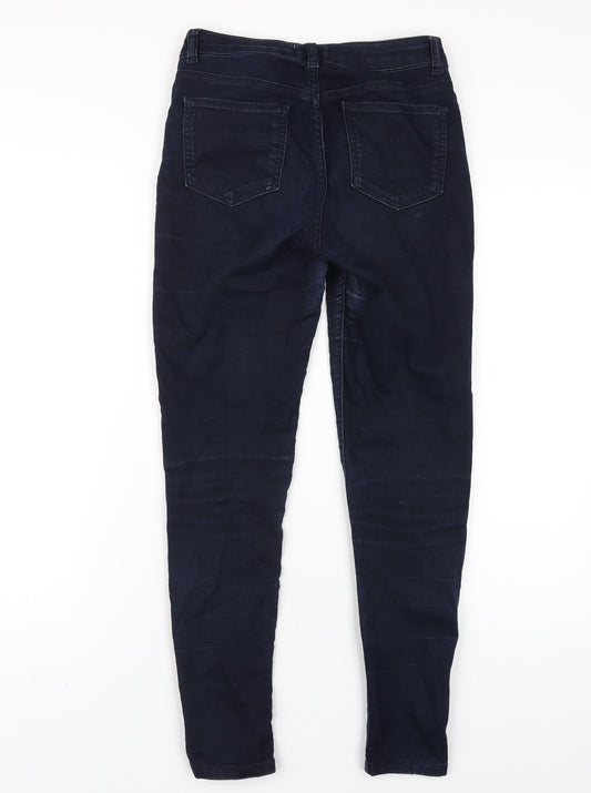 Dunnes Stores Womens Blue Cotton Skinny Jeans Size 8 L28 in Regular Zip
