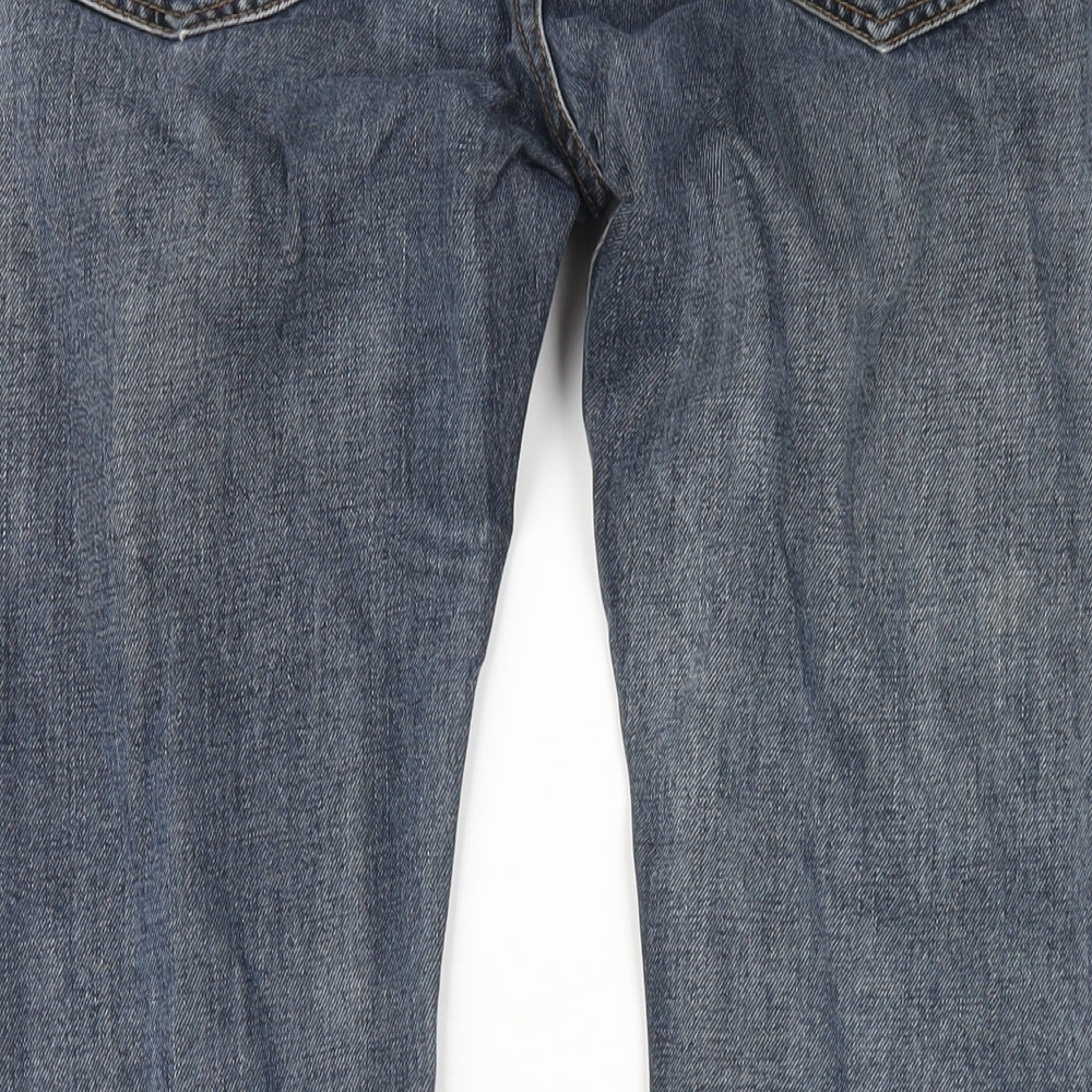 Bellfield Mens Black Cotton Straight Jeans Size 30 in L32 in Regular Button