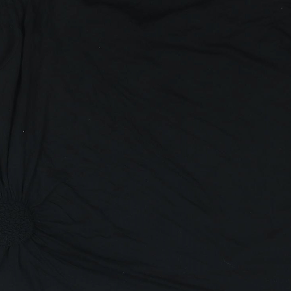 EAST Womens Black Viscose Basic Blouse Size 16 Cowl Neck - Rouched Detail