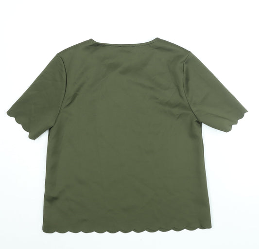 Womens UK Size 12 New Look Green Basic Blouse
