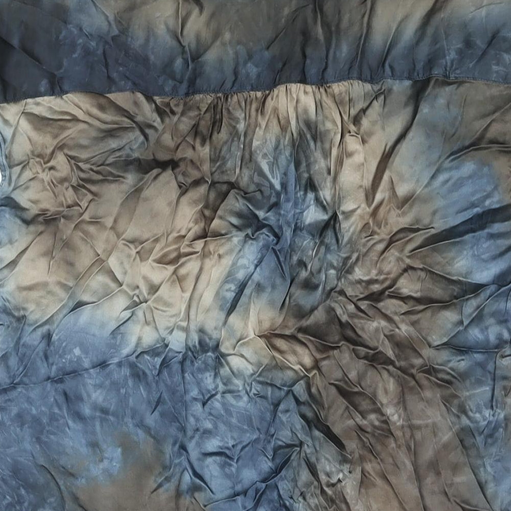 Black Colour Womens Brown Geometric Viscose Basic Blouse Size S Round Neck - Size S-M Tie Dye