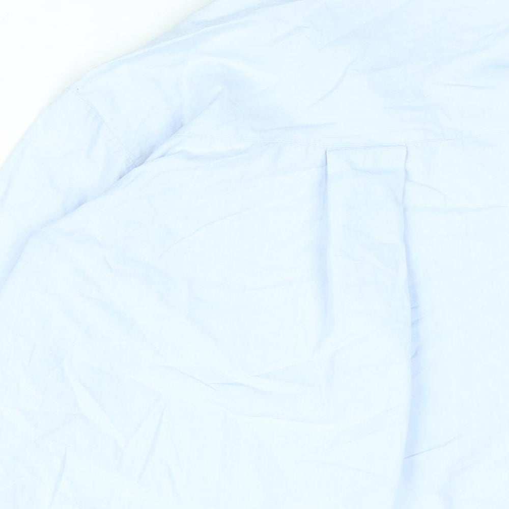 Womens UK Size XS Zara Blue Basic Button-Up