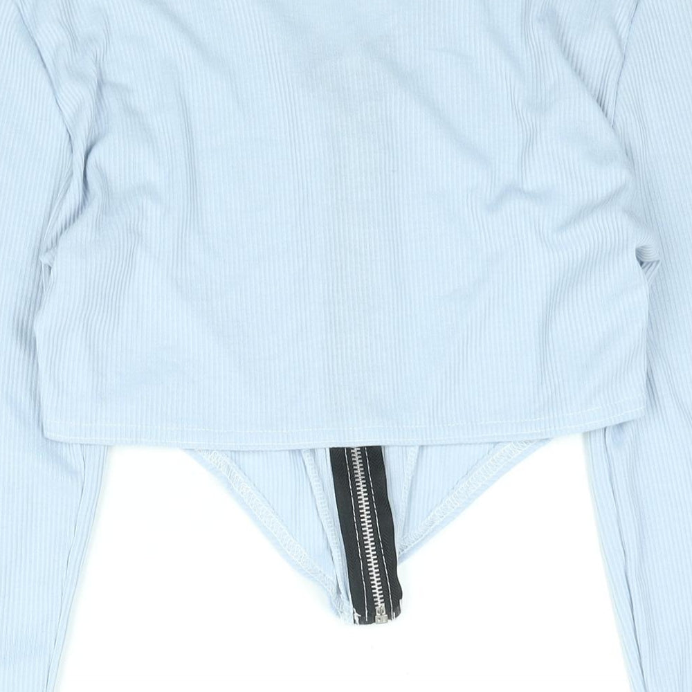 Womens UK Size 16 Boohoo Blue Cropped Blouse