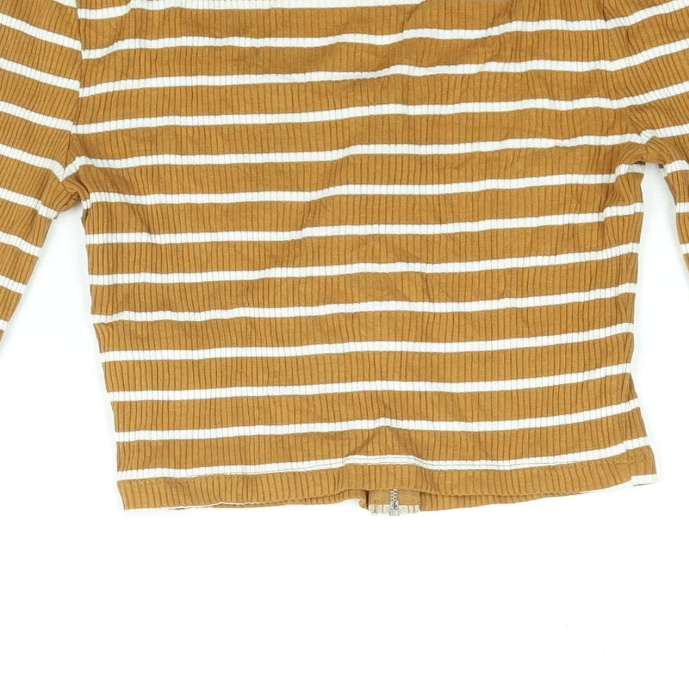 Womens UK Size S FOREVER 21 Yellow Basic Blouse