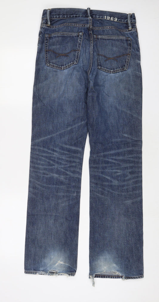 Gap Mens Blue Cotton Straight Jeans Size 28 in L32 in Regular Zip