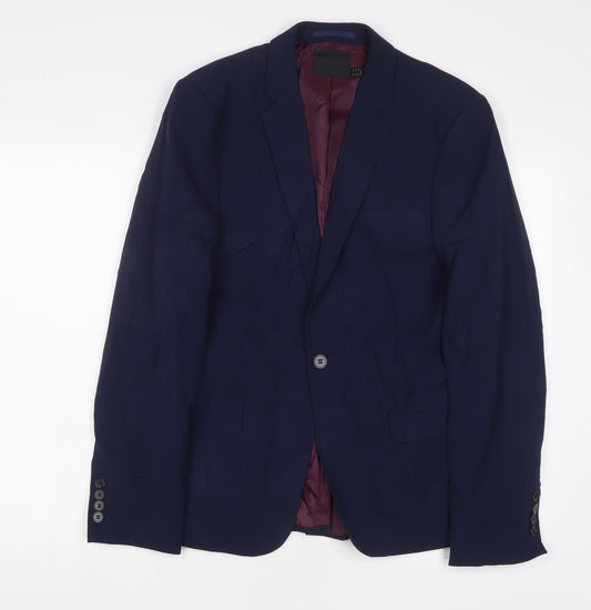 Mens UK Size 38 ASOS Regular Blue Suit Jacket