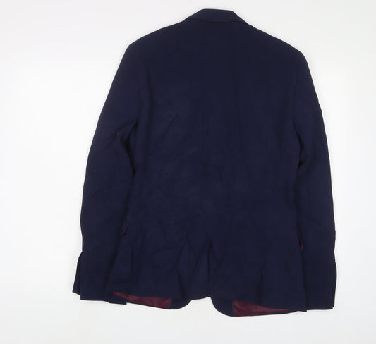 ASOS Mens Blue Polyester Jacket Suit Jacket Size 38 Regular